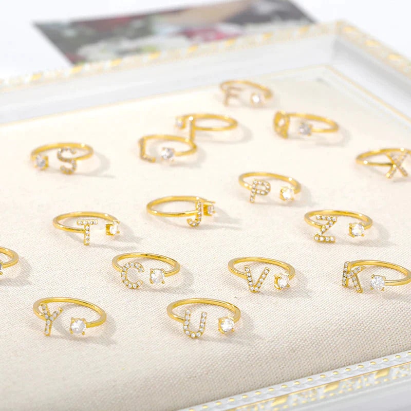 Initial (Alphabet) Zirconic Ring