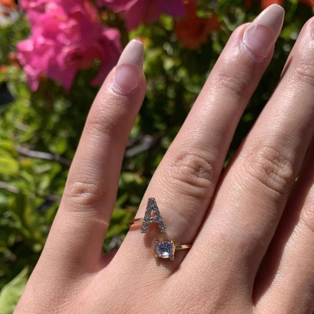 Initial (Alphabet) Zirconic Ring